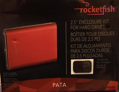 Red Rocketfish 2.5'' Hard Drive Enclosure kit Up To 320GB Open Box Plug And Play