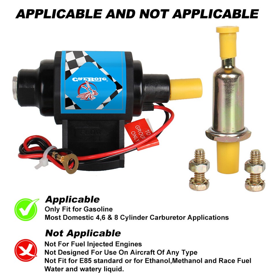 Universal 35GPH Micro Electric Fuel Pump 4/6/8 External