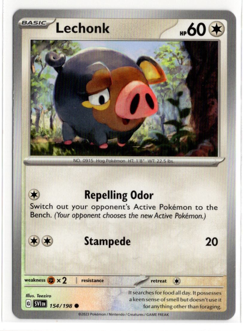 Pokemon Scarlet Violet Base SV1 154/198 Lechonk