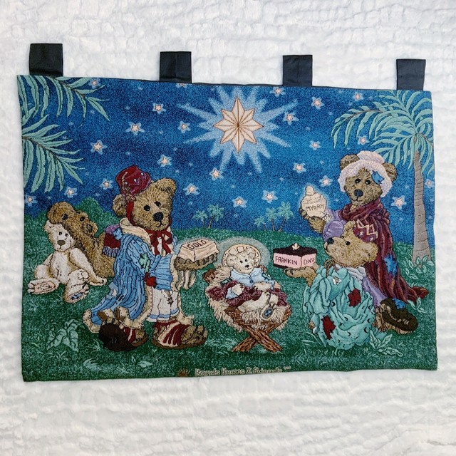 Boyds Bears Christmas Nativity Tapestry Wall Hanging 3 Wise Men Teddy Bears | eBay