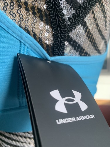 Teal Blue Fitted Under Armour Sports Bra Size Small Medium 32-44 AA/B/C/DD - Picture 4 of 12