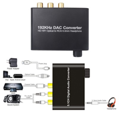 5.1ch Digital Audio Decoder 192KHz DAC Optical Coaxial Converter to AC-3/DTS