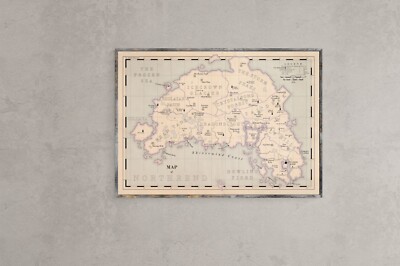 Map of Northrend Azeroth World of Warcraft vintage real world style 16.8x11.9''