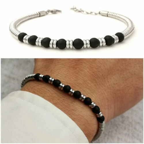Bracciali da uomo in argento in pietra
