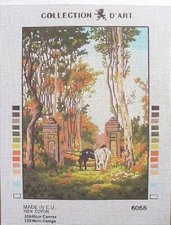 Collection d'Art needlepoint canvas 9 x 12 Fall scenery 6.055