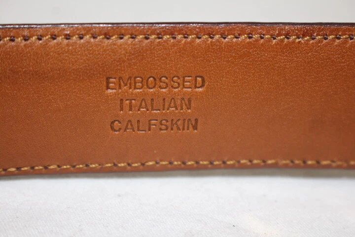 Cinturón ajustado COLE HAAN marrón "Meyers" cocodrilo texturizado para mujer 36/90 #A1954 EE. UU. (135 Foto 3 de 4