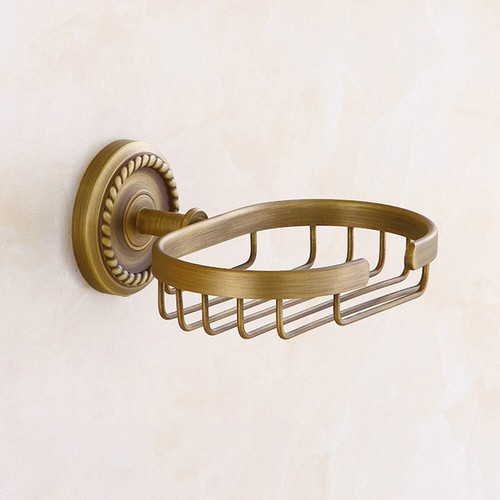Soap Holder Rack Vintage Design Solid Brass Wall Mounted for Bathroom - Picture 10 of 12