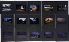 Vintage 1950s-60s Glass Slides in Metal Cenei Holders Lot of 15 (76-90)