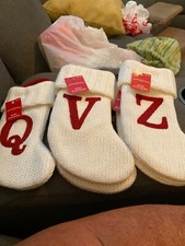New 8" Mini Wondershop Knit Monogram Stocking Z V Q Initial Target White Letter
