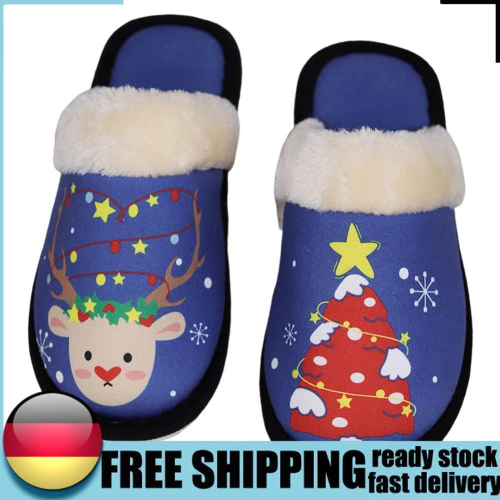 APL Pantofole calde natalizie antiscivolo alce pupazzo di neve morbide scarpe casa cartone animato per inverno