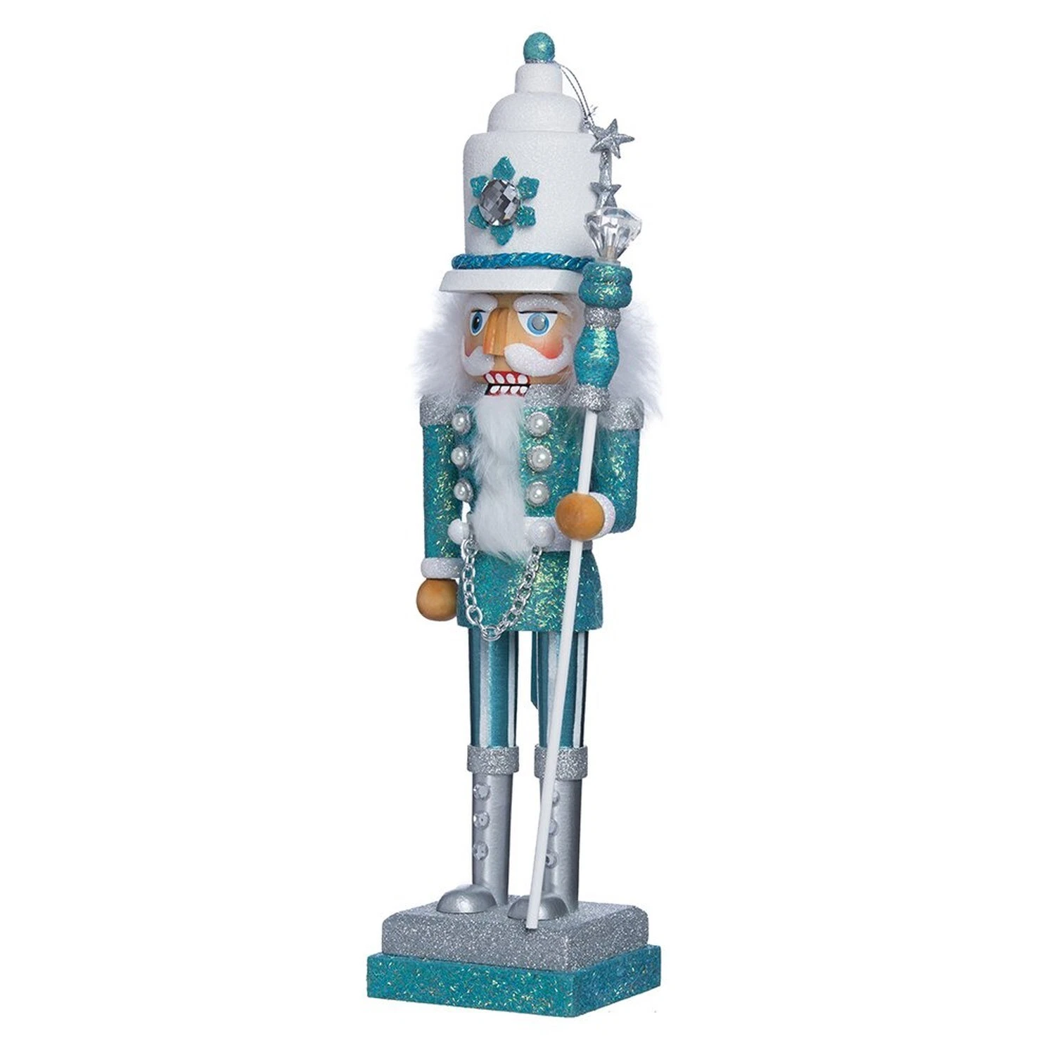 Kurt Adler Hollywood Nutcracker, 17-Inch, Turquoise/White (HA0152)