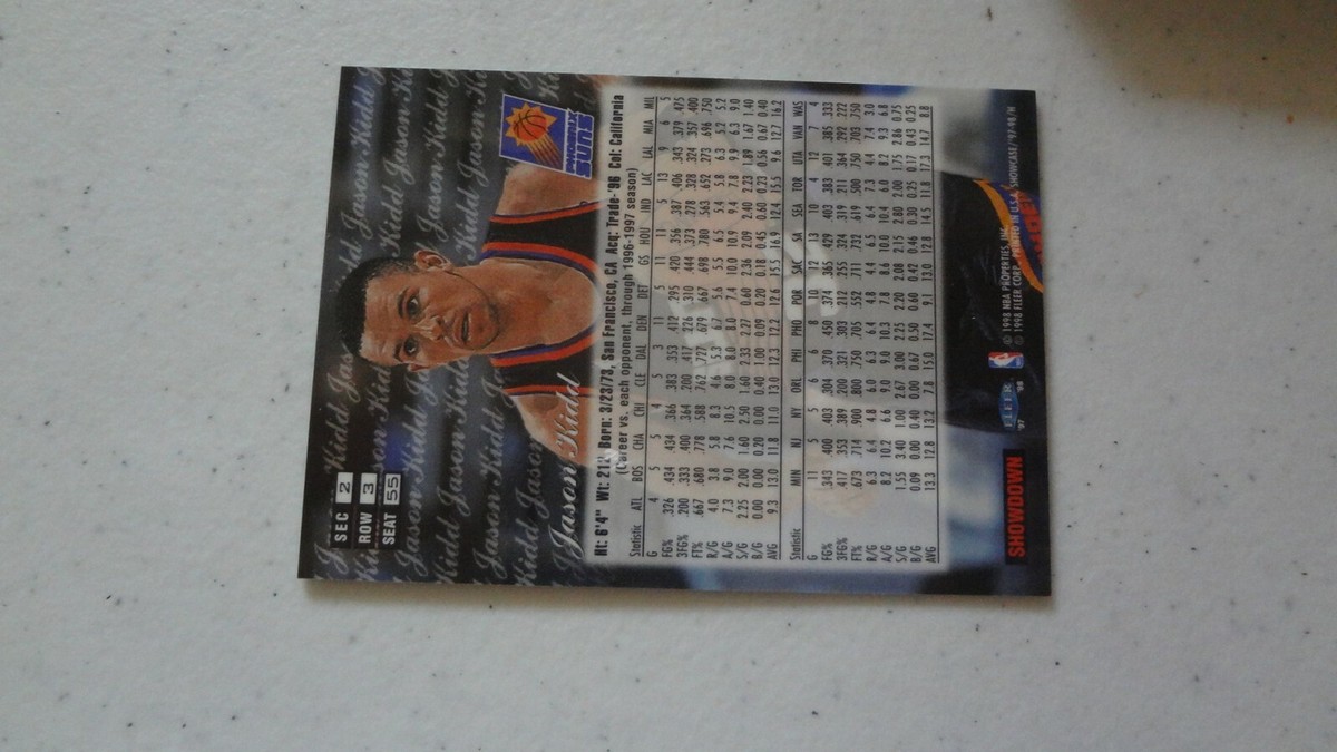 97-98 FLAIR SHOWCASE # SEC 2 ROW 3 SEAT 55 JASON KIDD BASKETBALL