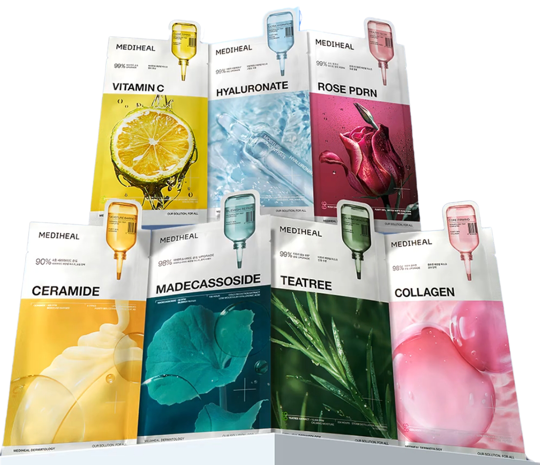 MEDIHEAL essential mask pack MADECASSOSIDE VITAMIN C HYALURONATE