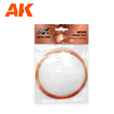 AK Interaktiver Kupferdraht 0,60 mm x5 Meter Originalfarbe AK9306 Schneller Versand