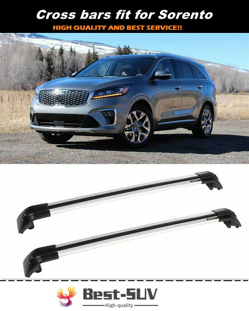2Pcs Aluminum Roof Rail Rack Cross Bar Crossbar Fit for KIA Sorento 2015-2019