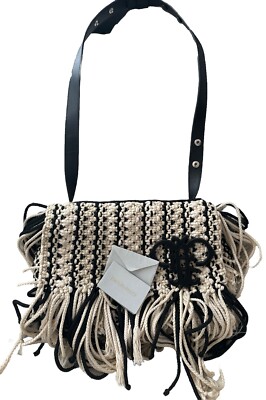 Emilio Pucci Tasche neu,beige/schwarz,Fransen ,irre schön