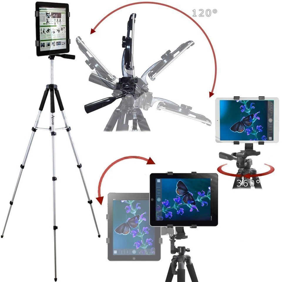Acuvar 57" inch Pro Tripod, Tablet Mount + Smartphone Mount + Mount for GoPro - Image 2 of 4