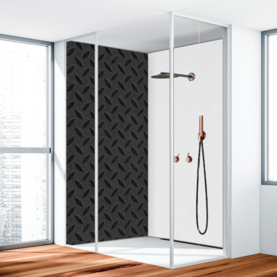 Duschrückwand Wandverkleidung Badrückwand Alu Riffelblech schwarz groß 3286