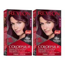 Revlon ColorSilk Beautiful Hair Color - 34 Deep Burgundy Pack of 2 