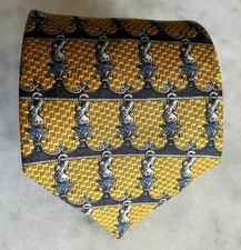 Richel Royal Tie Necktie Vintage Gold Baroque Opulent Rococo Silk Made in Spain