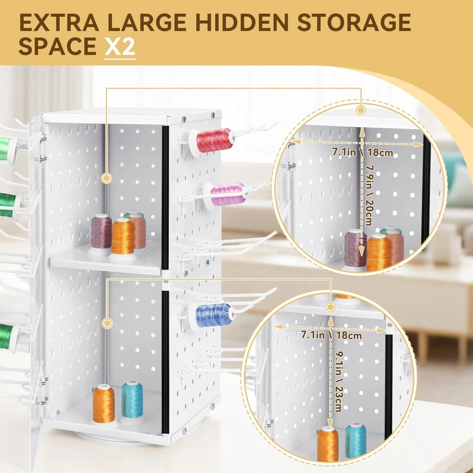 Estante de rosca totalmente giratorio de metal 360°, organizador de soporte de rosca desmontable con... Foto 3 de 4