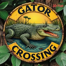 Printing Iron Alligator Gator Crossing Garage Tin Metal Signs Home D cor 8x8