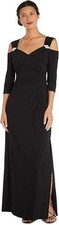 R M Richard Womens Cold Shoulder Party Formal Dress Embellished Black 16 Plus