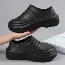 Share Men's Chef Work Shoes Non Slip Oil Resistant Kitchen Clogs Waterproof Brea