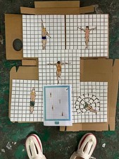Handmade Custom Swimmers Mosaic Tile Floor Hand-Cut Poolside Bathroom Mosaic