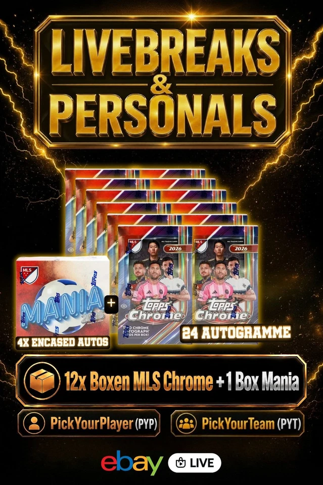 ⚽12x Topps Chrome MLS  Hobby + 1 Mania  | Boxbreaks & Personals (PYT/PYP)