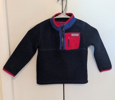 Vineyard Vines Sherpa 1/2 Zip Pullover Size 3T Blue Red Jacket Pullover