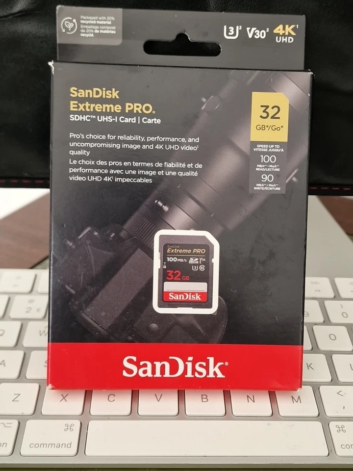 SanDisk Extreme Pro 32GB UHS-I SDHC Memory Card (SDSDXXG-032G-GN4IN) New SEALED - Image 3 of 4
