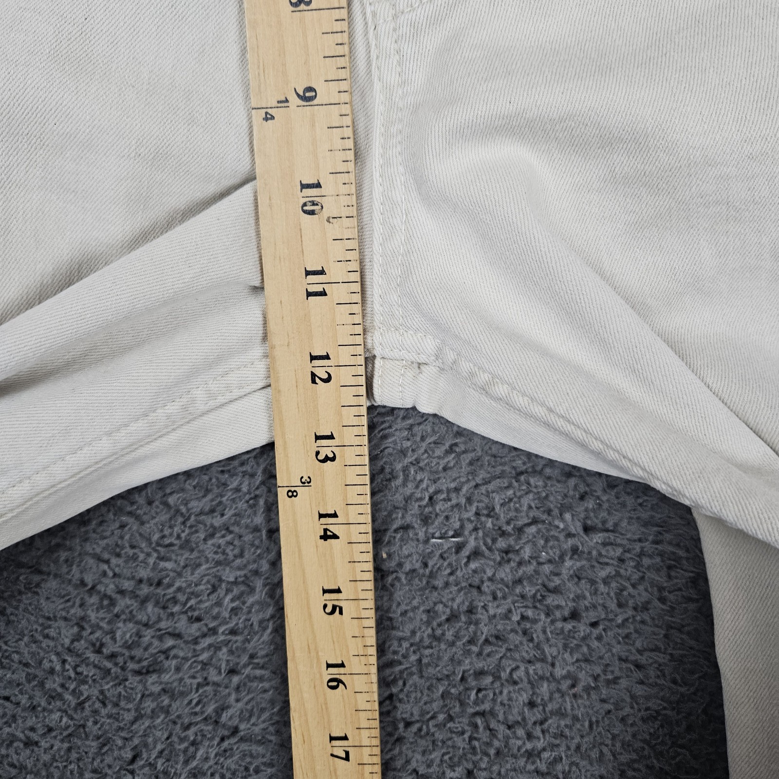 Zara Pants Womens Sz 2 Off White Marine Straight Wide Leg Frayed Hem Modern thumbnail 3