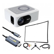 Portable Home Theater Projector, 80 ANSI Lumens, 720P, up to 120 with USB-C Cabl