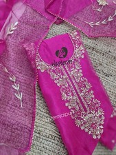 Indian Suits Rani Pink Salwar Kameez Women Punjabi Suit Wedding Party Wear Dress