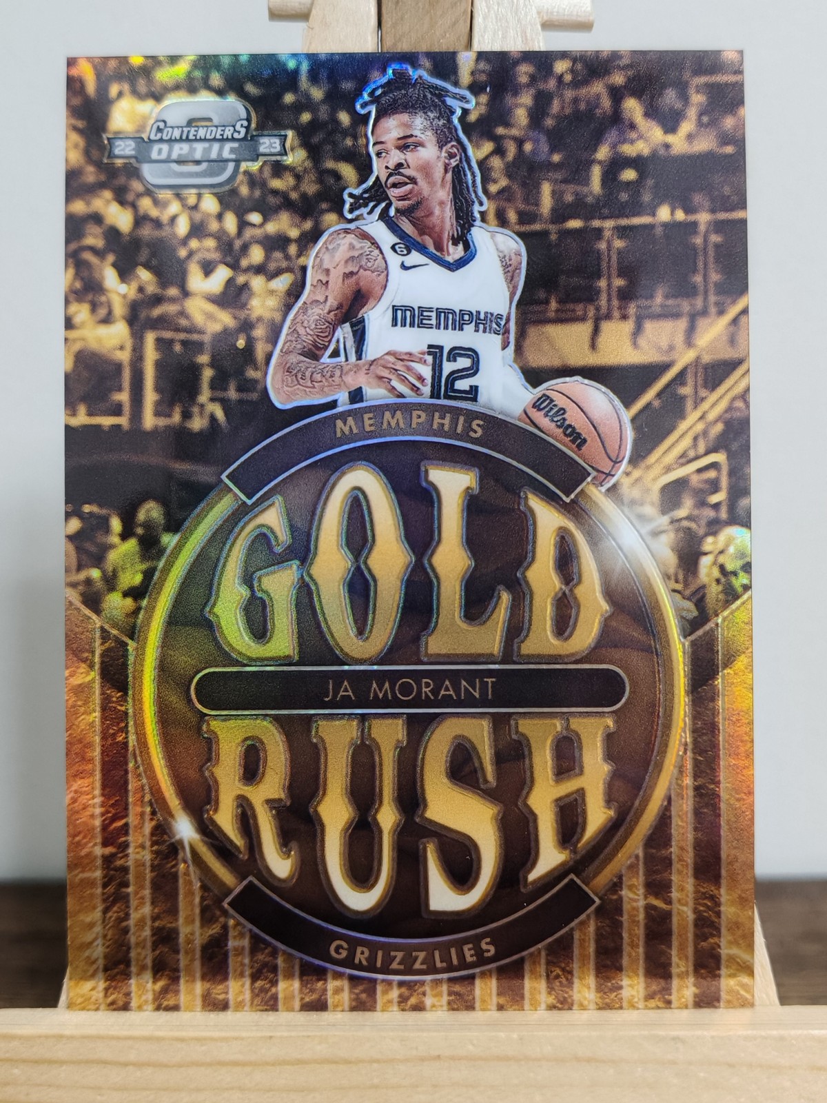 2022-23 Panini Contenders Optic Ja Morant Gold Rush #4 Memphis Grizzlies SSP
