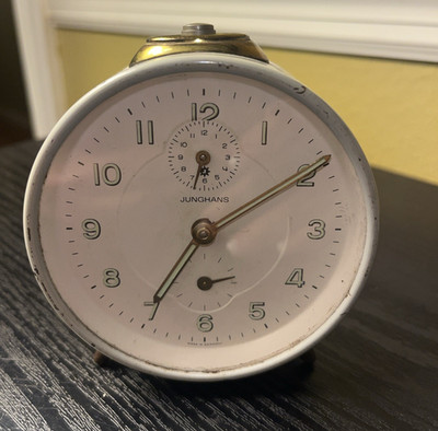 Vintage Original JUNGHANS Table Desk Alarm Clock Working Condition Germany