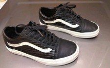 Vans Old Skool Leather Black Men s 6 / Women s 7.5 Premium Low Top Sneakers Rare