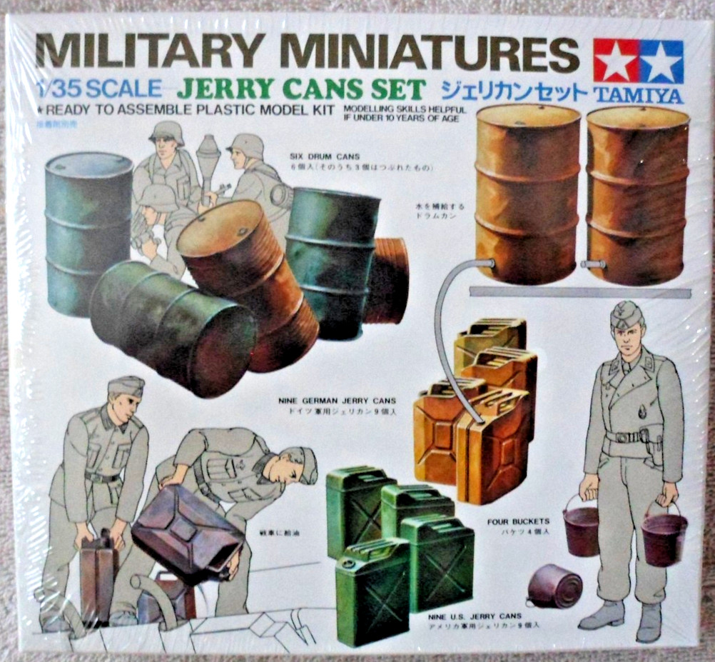 Military Miniatures - German JERRY CANS SET, by TAMIYA Plast
