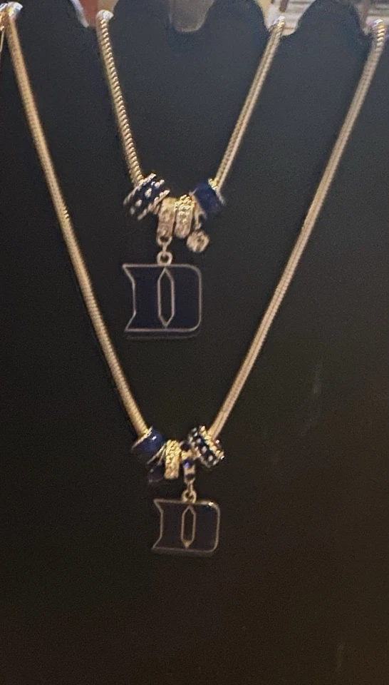 Duke blue Devils University 5 Charm 18 Inch Necklace with free bracelet - Image 3 of 3