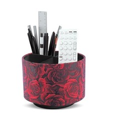 Round Leather Art Supply Organizer,Remote Control Holder,360 Degree Rotating,...
