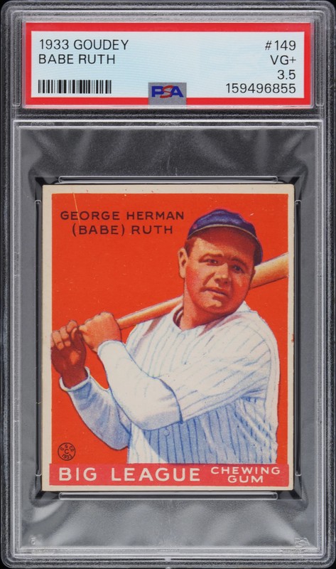 1933 Goudey Babe Ruth #149 PSA 3.5, Fresh to the hobby and recently graded