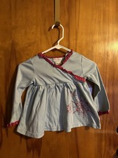 AMERICAN GIRL Bitty Baby Pajamas For Girls Size 4 To 5. Blue With Pink