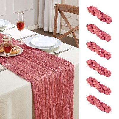 6 Pack Rose Cheesecloth Table Runner 10FT Long Easter Spring Boho Gauze Table...