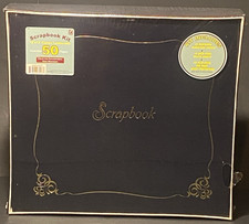 THOMPSON Vintage 12x12 Leatherette Scrapbook Album Kit   Midnight Blue New 