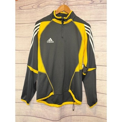 Vintage 2005 Adidas Climacool Track Jacket Mens M Black Yellow 1/4 Zip