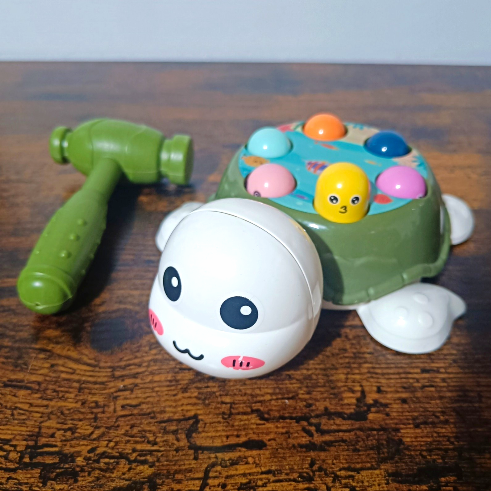 Turtle Pop-Up pound whack a mole Activity Toy with Hammer Mallet baby toddler