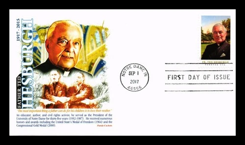 DR JIM STAMPS US COVER FATHER TED HESBURGH FIRST DAY ISSUE PANDA CACHET