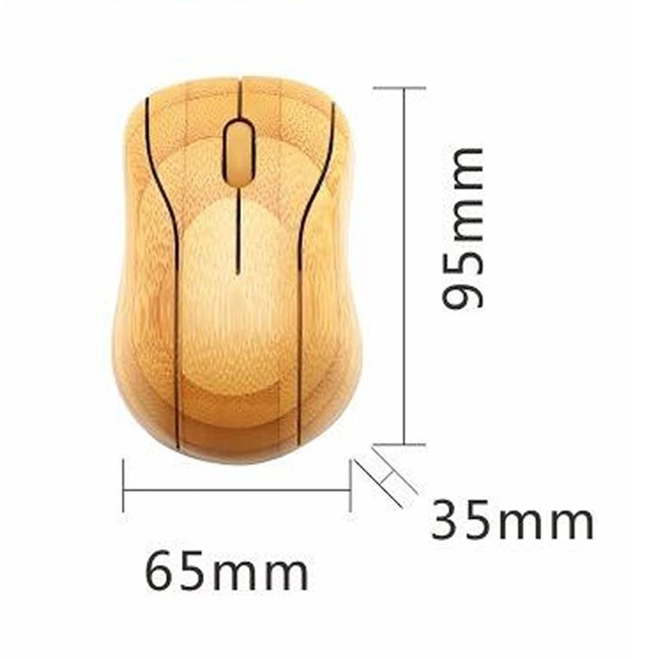 Natural Bamboo WirelESS Optical Mouse - Image 2 of 4