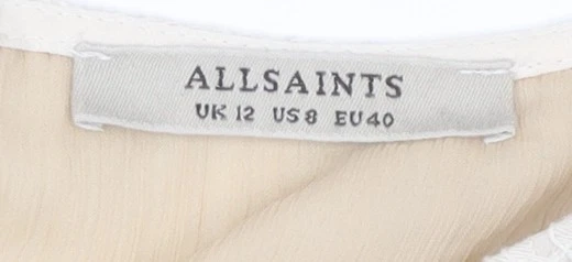 Vestido de encaje blanco AllSaints para mujer talla 12 Foto 3 de 4